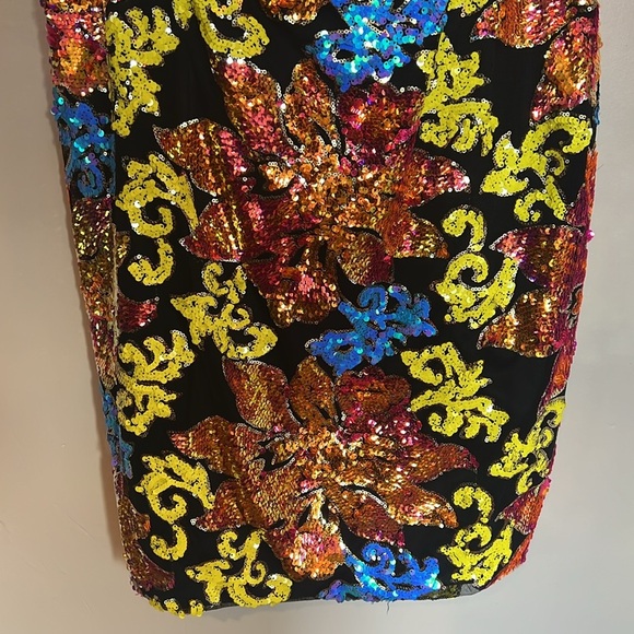 Dave & Johnny Colorful Bold Sequin Mini Cocktail Party Dress NWT Size 20W - Picture 5 of 11